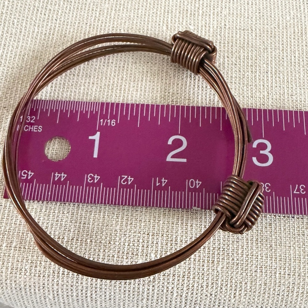 Copper Wire Wrapped Bangle Bracelet - Picture 3 of 4